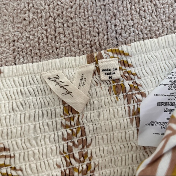 Billabong x Sincerely Jules Cotton Tie Front Beach Bandeau Top in Leaf Print - Picture 5 of 6